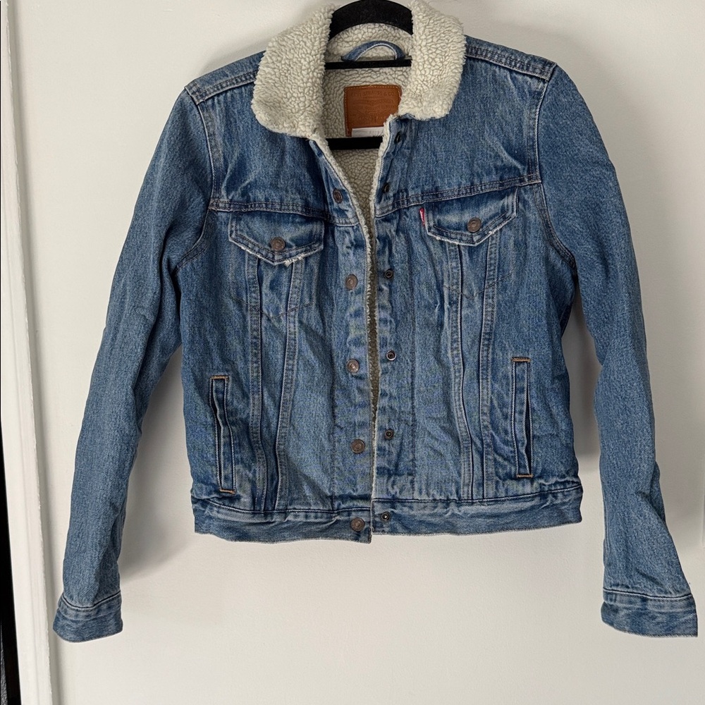 Levi's Blue Sherpa Collar Jean Jacket